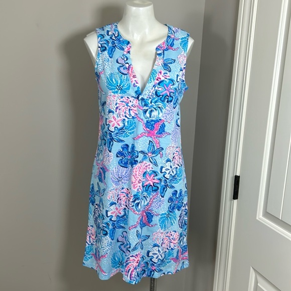 Lilly Pulitzer Dev Dress Multi Bahamas Beachcomber Blue Pink White Sz XS NEW - Picture 3 of 14
